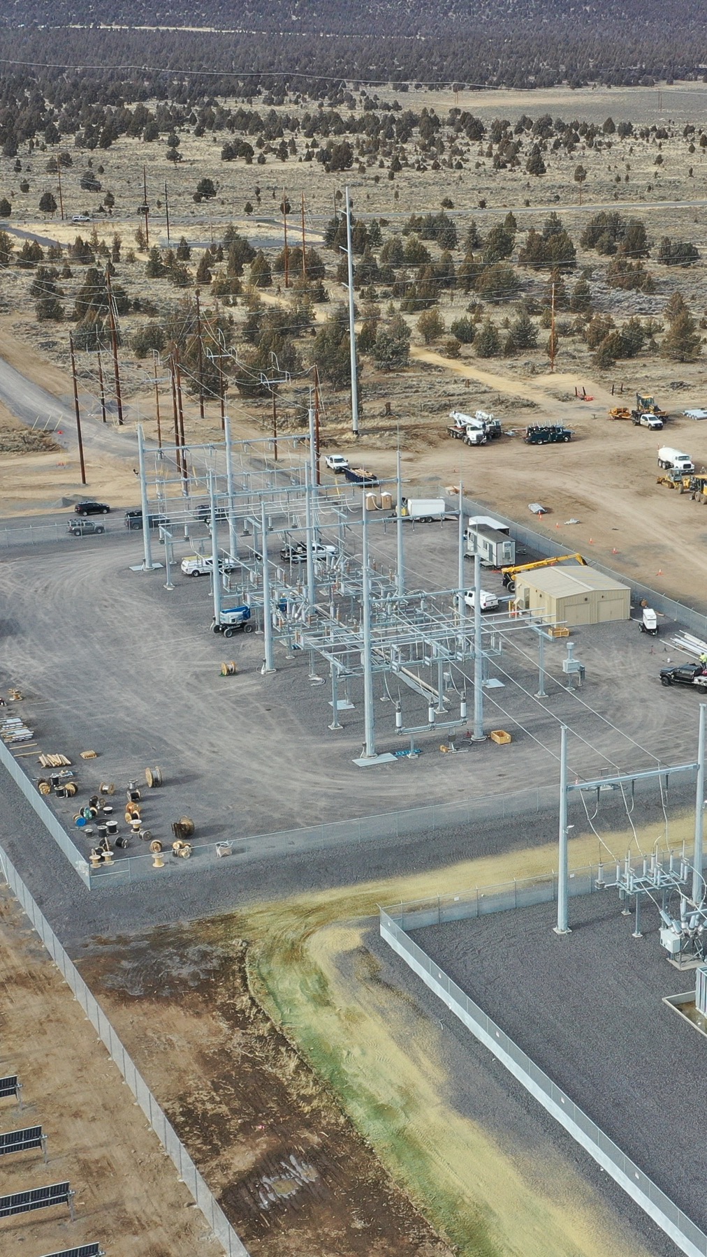 Drone view of electrical infrastructure