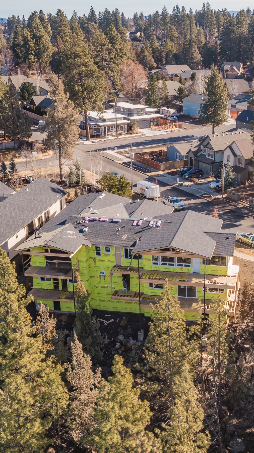 Aerial construction progress photograph